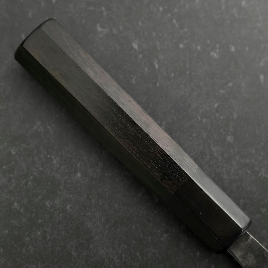 Premium Santoku V Toku 2 Kurouchi Damascus Knife - 165mm Buffalo Ebony Handle - Japanese Kitchen Knife for Professional Chefs & Home Cooking - Perfect for Slicing, Dicing & Mincing Vegetables, Meat & Fish