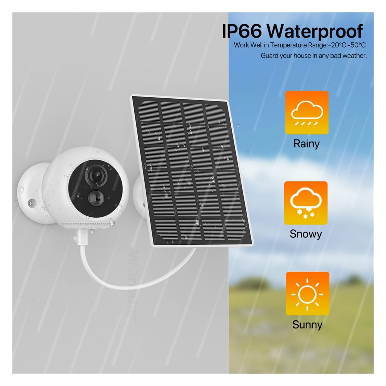 2K Solar Security Camera Outdoor - Wireless WiFi IP Camera with Rechargeable Battery, PIR Motion Detection & 3MP HD Video Surveillance (Includes Solar Panel & 128GB Storage) - Perfect for Home Security, Backyard Monitoring & Weatherproof Outdoor Protection