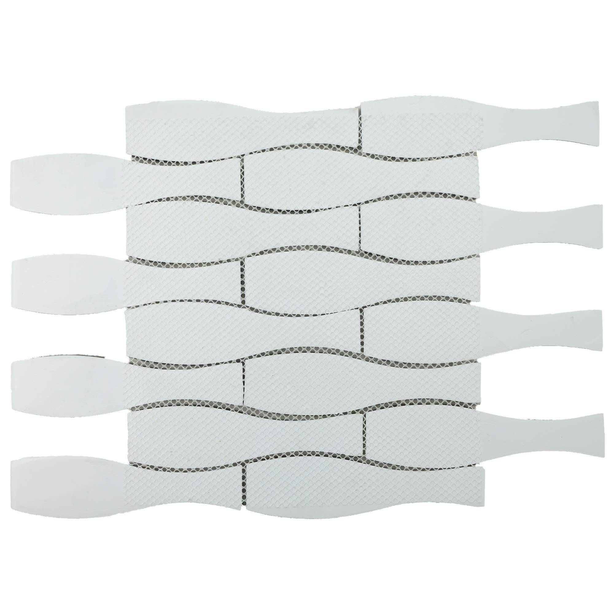 Brown & Silver Grey Vase-Shaped Oversized Glass Mosaic Tile Backsplash - 10 Sheets - Peel & Stick Kitchen Backsplash for Modern Home Decor