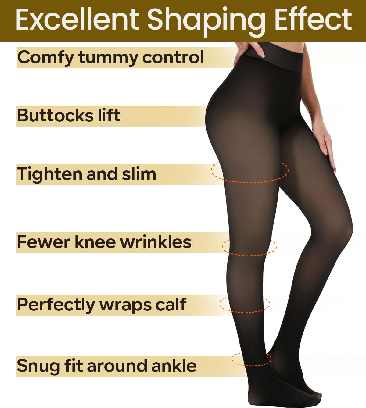 Women's Fleece Lined Thermal Tights - Winter Warm Black Leggings for Cold Weather, Perfect for Outdoor Activities & Layering