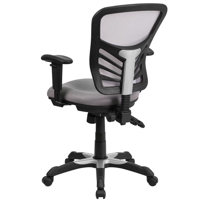 FLASH Mid Back Mesh Executive Office Chair - Ergonomic Swivel Chair with Adjustable Arms & Lumbar Support (Model HL 0001) - Perfect for Home Office, Gaming & Workspaces