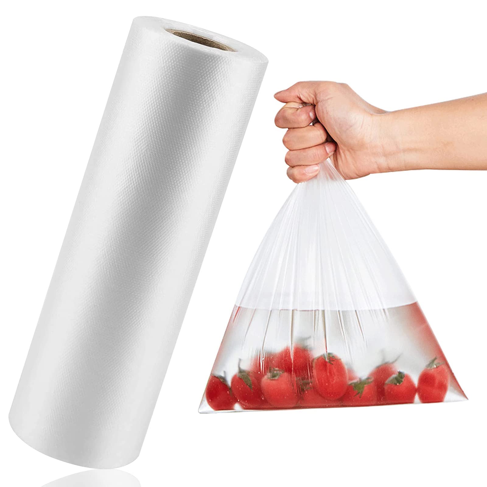 LabelMore 14'' x 20'' Clear Plastic Produce Bags on Roll - 350 Food Storage Bags for Bread, Vegetables, Fruits & Meat - Perfect for Grocery Stores, Farmers Markets & Home Kitchen Organization