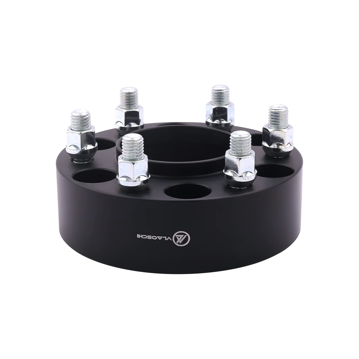 VLAOSCHI 2 Inch 6x135 Hubcentric Wheel Spacers - Black Forged Aluminum with 14x2 Studs - Compatible with Ford F150 (2004-2014), Expedition (2003-2014), Navigator (2003-2014), Mark LT (2006-2014) - Pack of 4 - Perfect for Off-Roading, Lifted Trucks & Custom Wheel Fitment