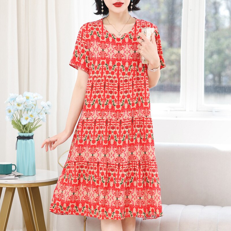 Women's Slim Fit Loose V-Neck Casual Dress - Flowy Summer Dress for Beach, Party & Everyday Wear