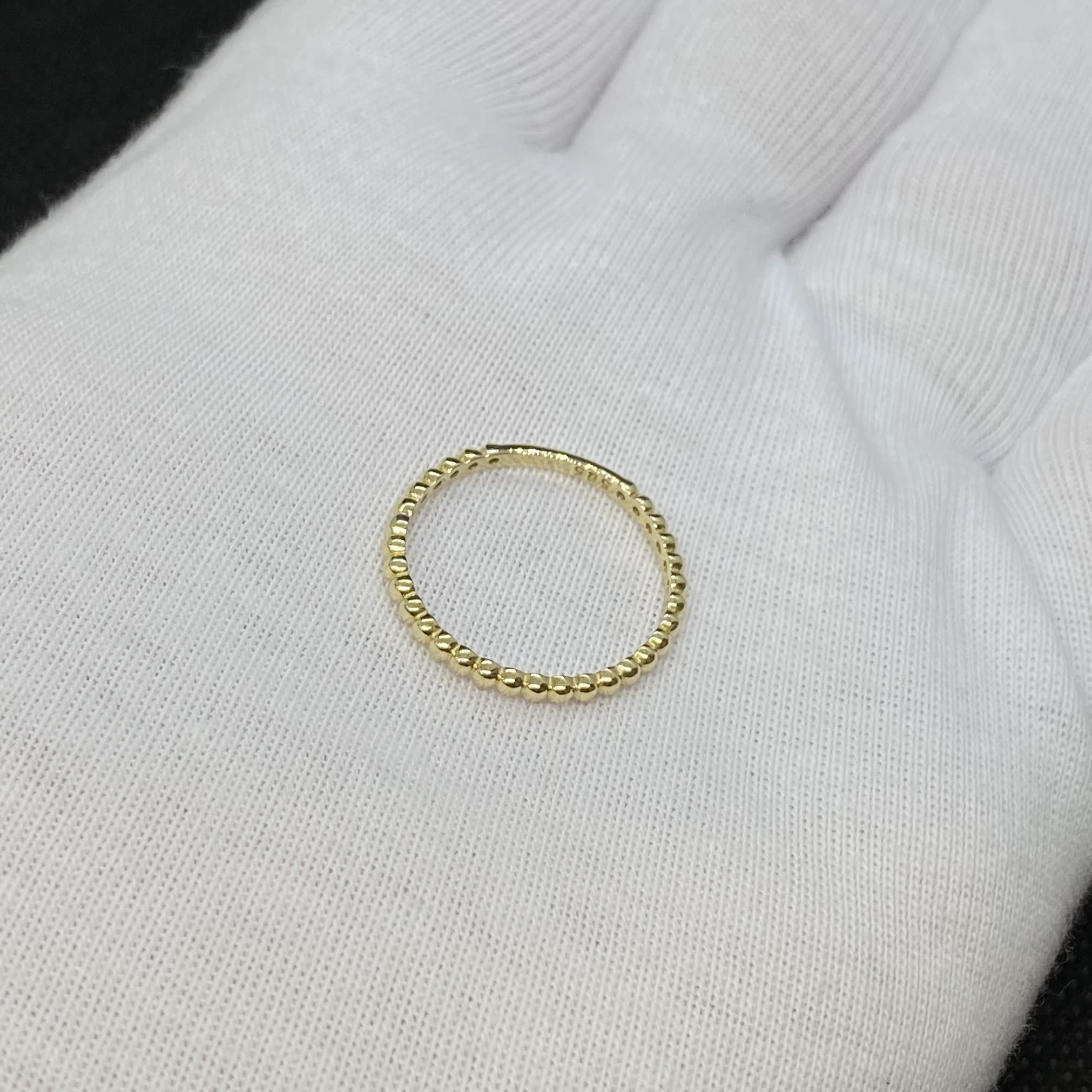 14K Real Solid Gold Beaded Dot Stacking Ring for Women - Elegant Dotted Stackable Rings Set | Perfect Birthday Gift, Anniversary Present for Her | Great for Layering, Everyday Wear & Special Occasions