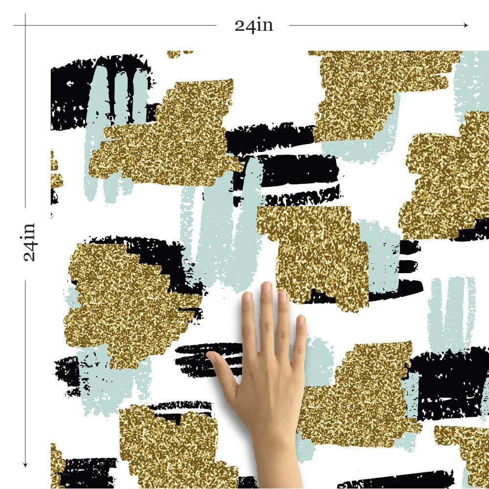 Beige and Teal Peel & Stick Removable Wallpaper for Teens - Self-Adhesive Decorative Wall Covering for Bedrooms, Dorms & DIY Home Decor