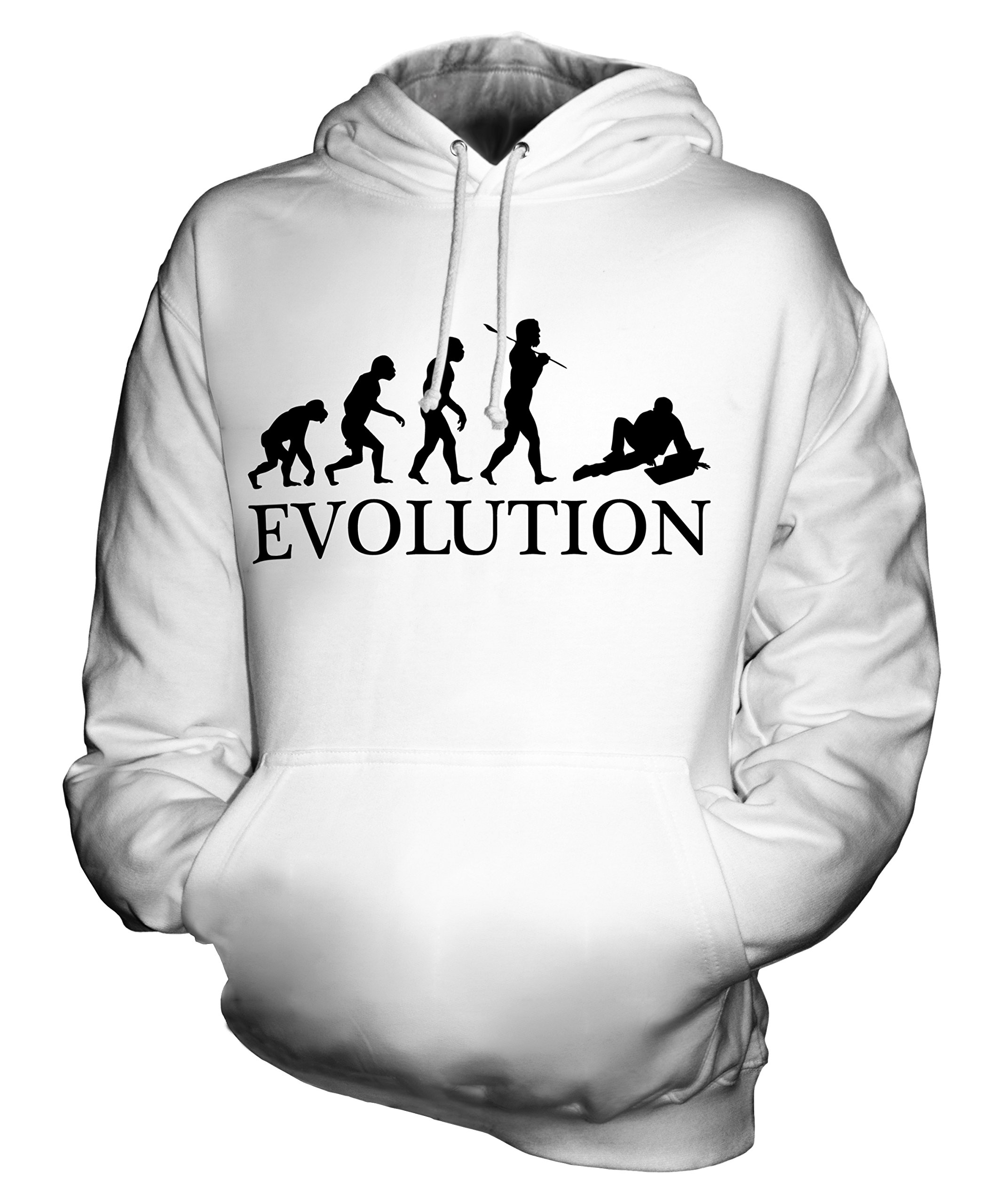 Unisex Evolution of Man Hoodie - Comfortable Laptop Graphic Sweatshirt for Men & Women | Perfect for Casual Wear, Work from Home & College Campus