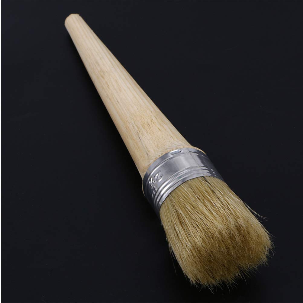 EXCEART Professional Circle Stencil Chalk Set with Natural Bristle Wax Brush - Wooden Handle Paint Brush for Furniture Waxing, Home Decor & DIY Projects - Perfect for Chalk Painting, Wall Stenciling and Crafting