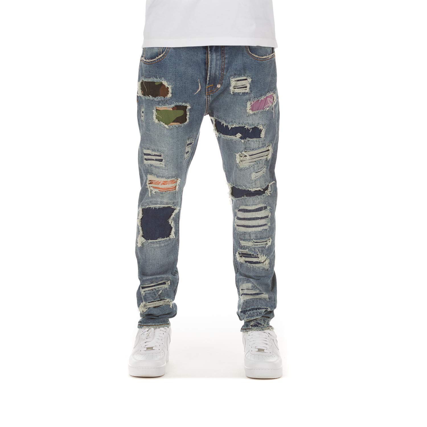 Akoo Men's Armagedon Classic Cotton Relaxed Straight Fit Jeans - Comfortable Regular Fit Denim Pants for Casual Wear & Everyday Use