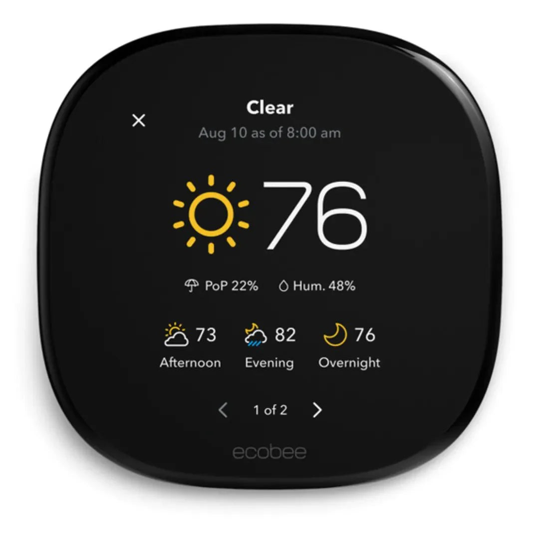 Ecobee Smart Thermostat Premium - WiFi Programmable Thermostat with Voice Control & Room Sensors | Save Energy & Money | Perfect for Smart Homes & Office Automation