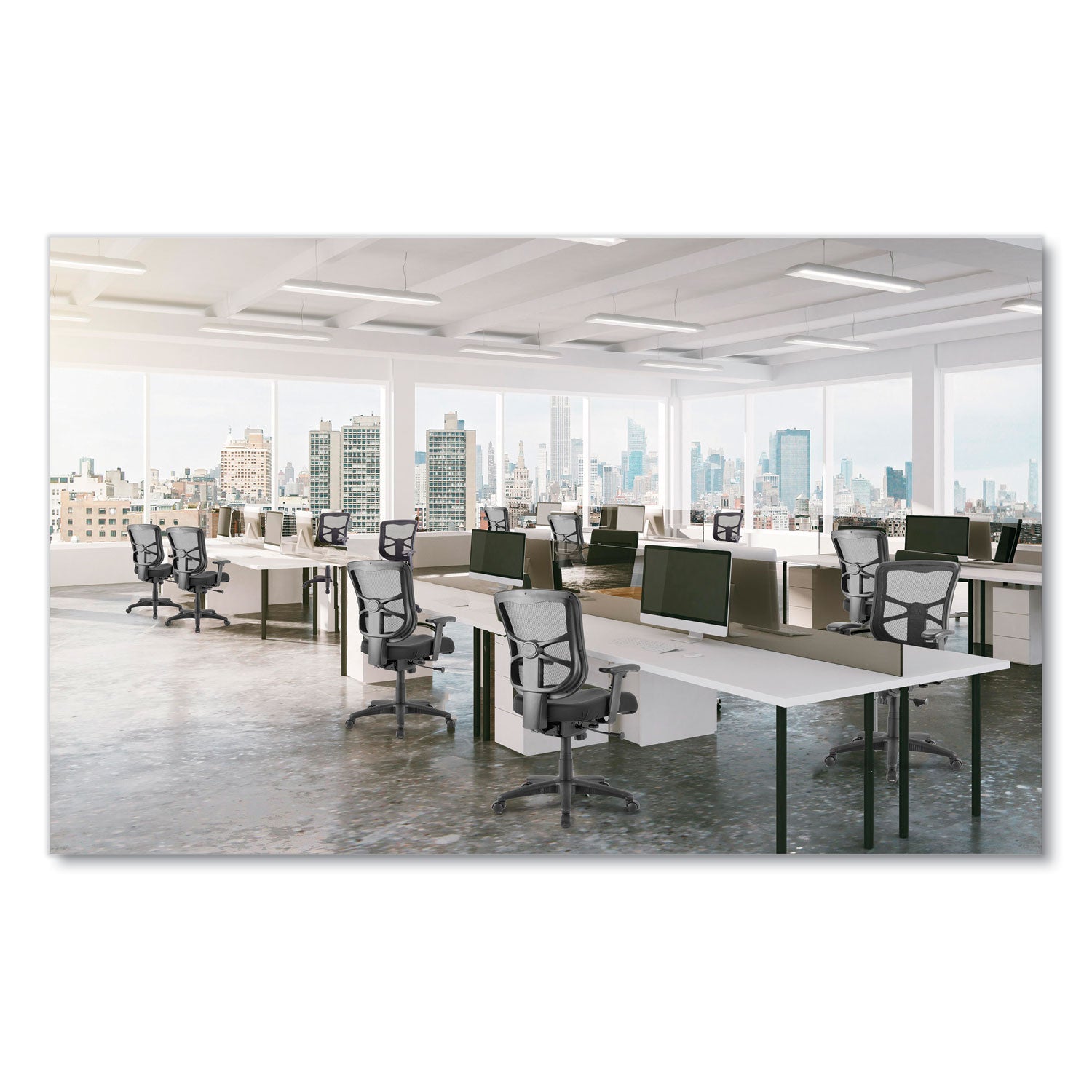 Alera Elusion Series Mesh Mid Back Swivel Tilt Office Chair - 275 lb Weight Capacity, Adjustable Seat Height 17.9