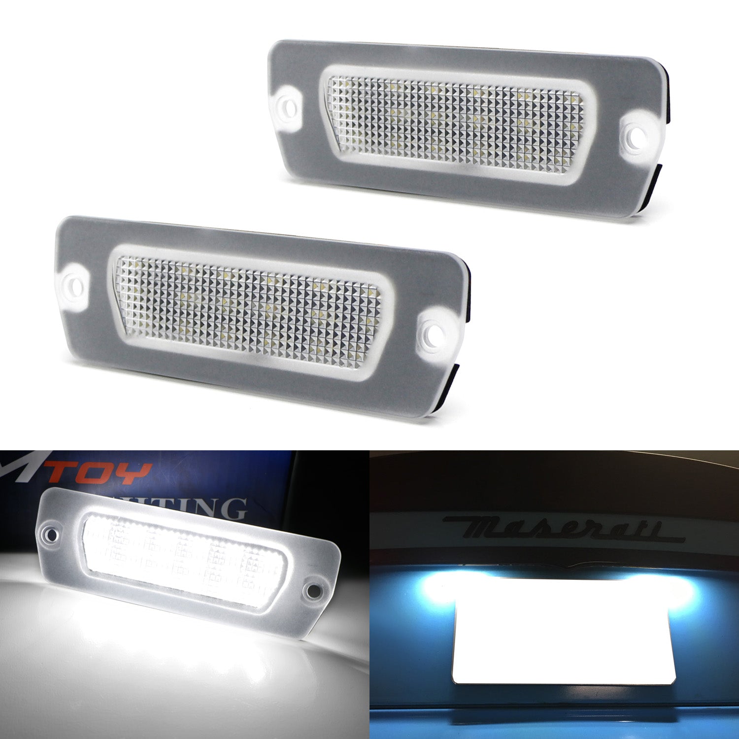 18 SMD LED License Plate Lights for Maserati 4200 GT Coupe/Spyder & GranTurismo - Super Bright White Light, Easy Installation, Waterproof - Perfect for Night Driving & Car Customization