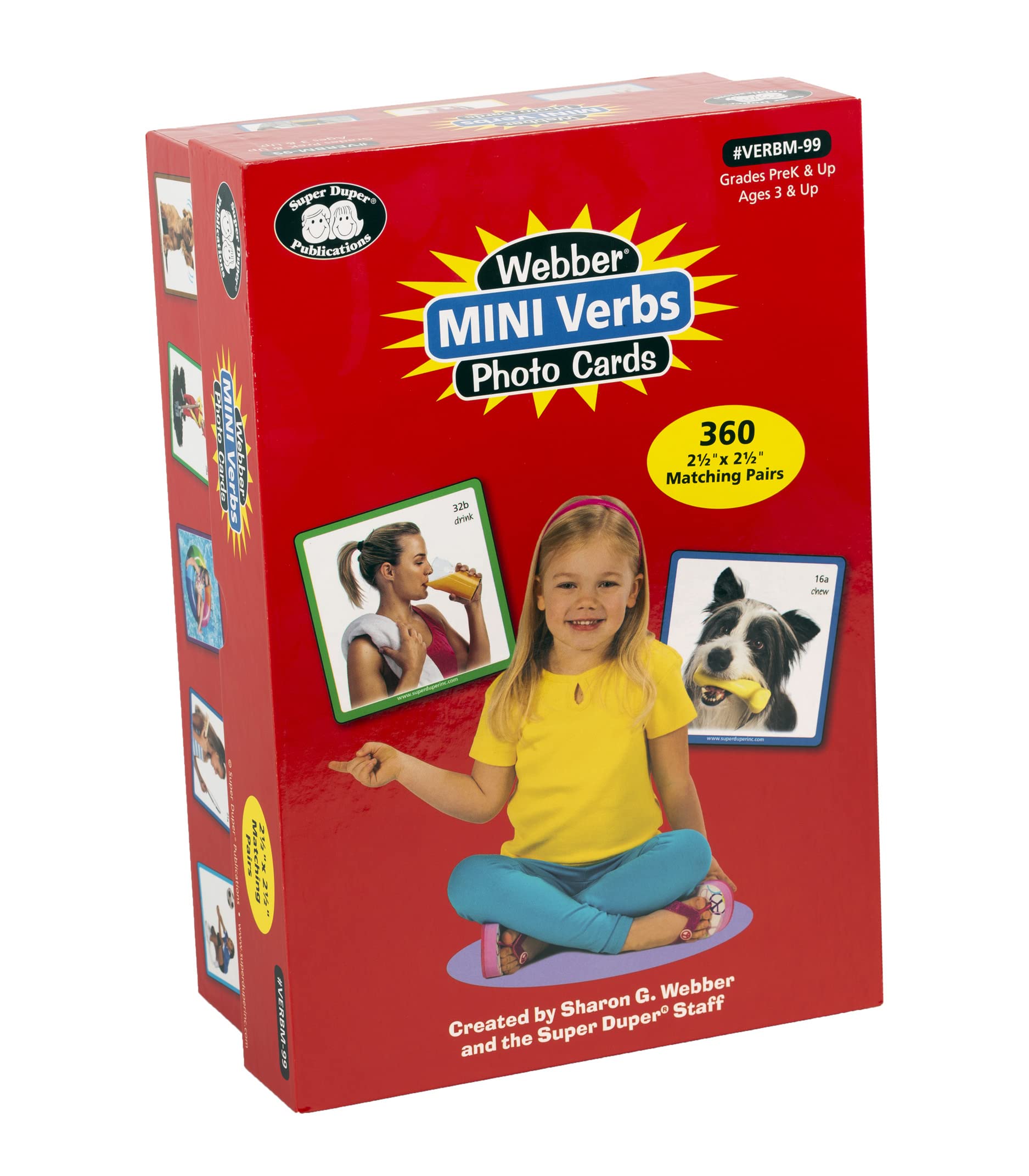 Super Duper Publications | Webber® Mini Verbs Photo Flash Cards | Educational Learning Tool for Kids | Perfect for Speech Therapy, ESL & Classroom Activities