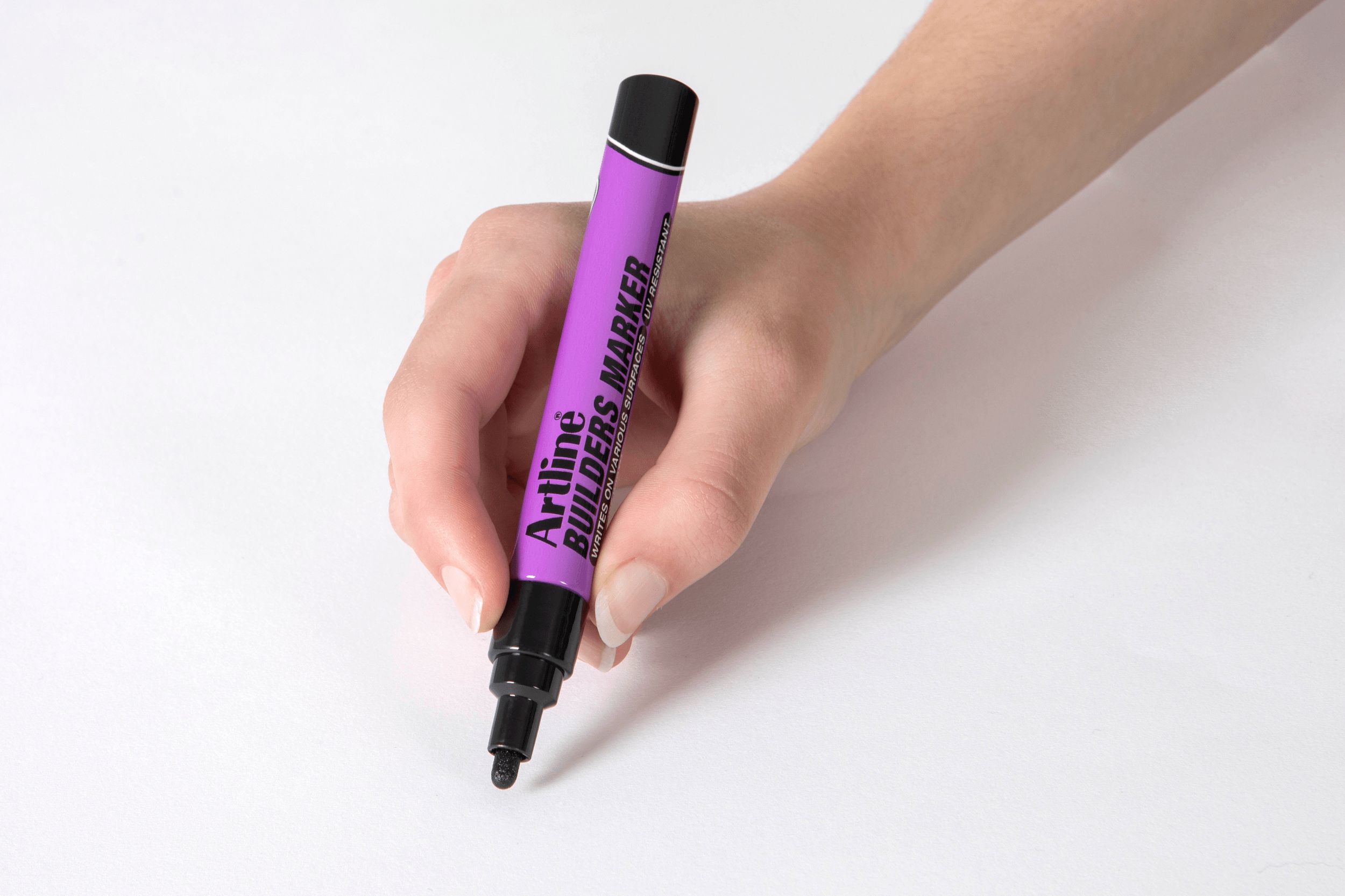 Artline Builders Permanent Marker Bullet Tip Black - 12 Pack | Industrial-Grade, Waterproof & Fade-Resistant | Ideal for Construction, Labeling & DIY Projects