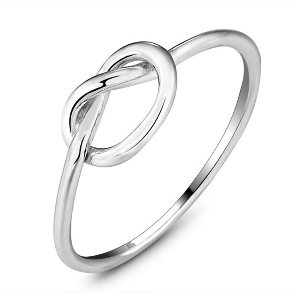 Love Knot Promise Rings for Women - Sterling Silver BFF Friendship Rings for Sisters & Best Friends - Dainty Jewelry Gift for Birthday, Anniversary & Valentine's Day - Perfect for Couples, Engagements & Special Occasions
