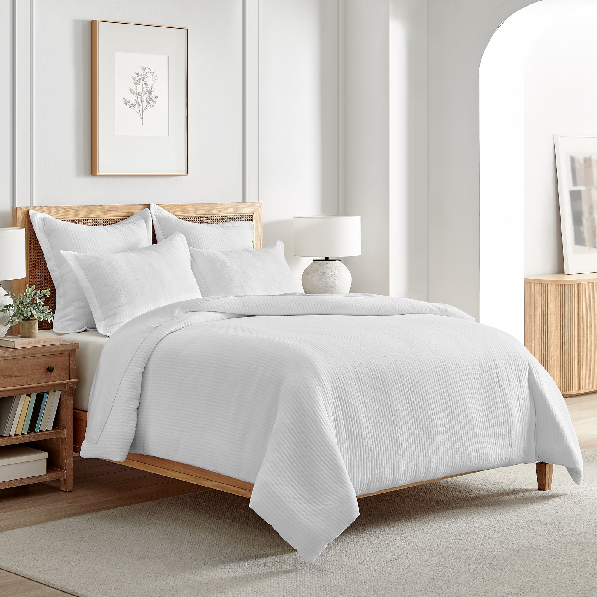 Premium Reede Muslin Duvet Cover Set - Soft Breathable 100% Cotton Bedding - Perfect for Cozy Bedrooms, Guest Rooms & Airbnb Stays