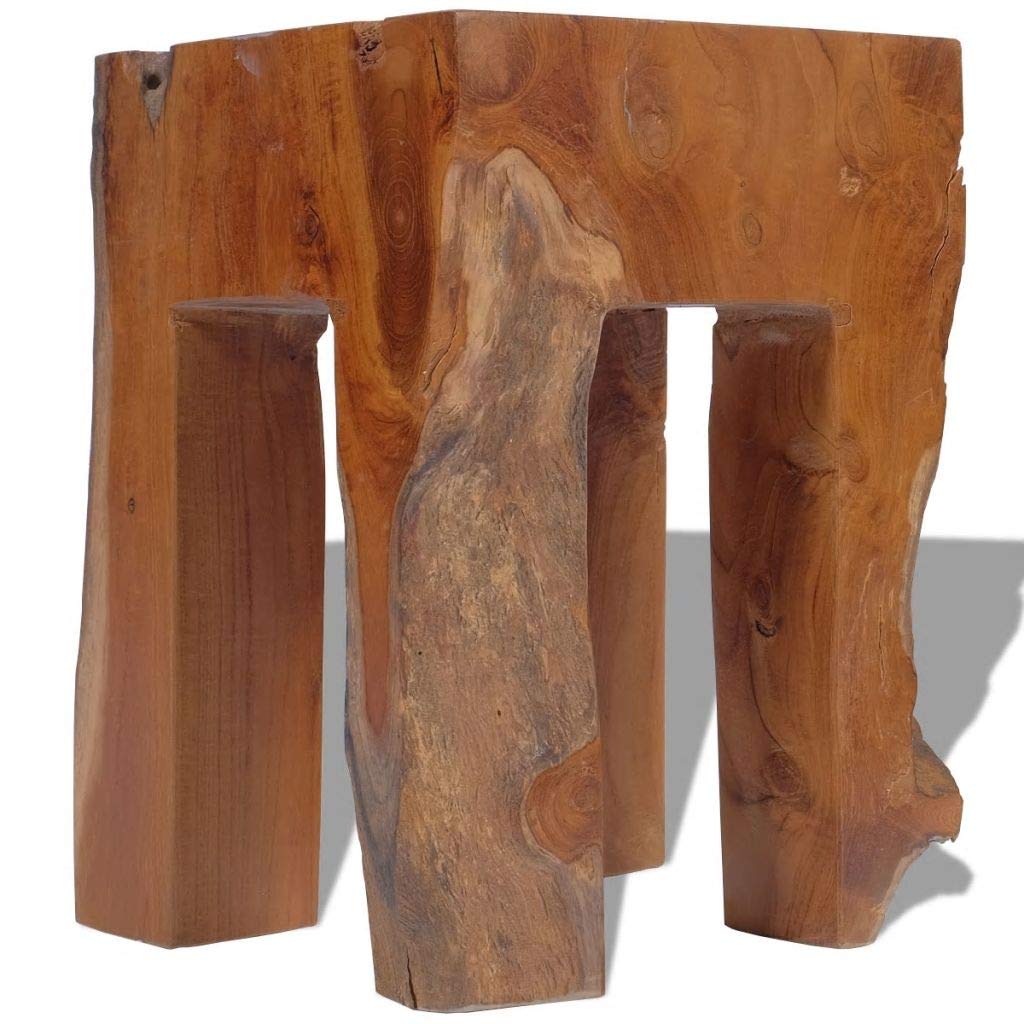 Rustic Teak Wood End Table - 11.8