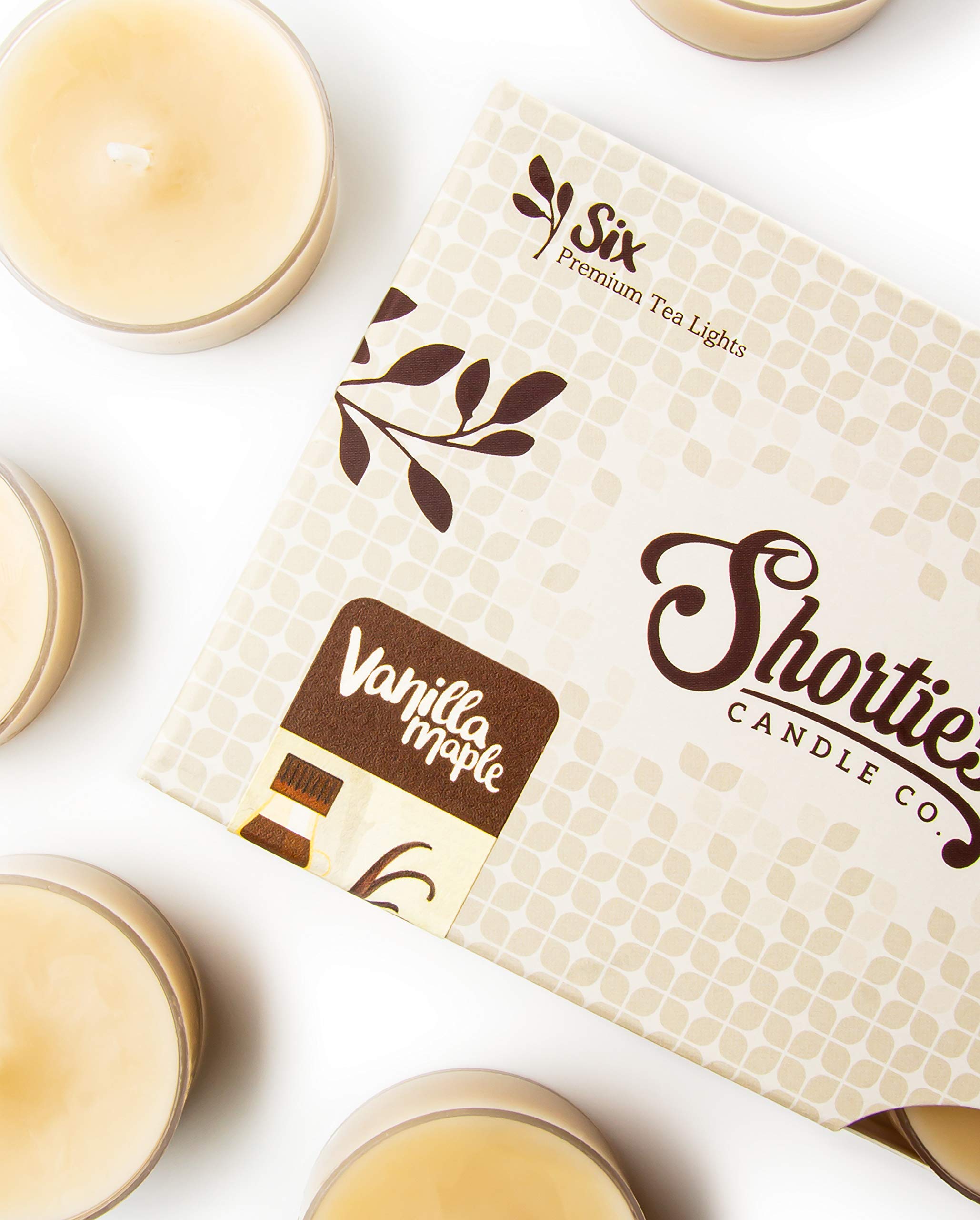 Vanilla Maple Scented Tealight Candles - Essential Oil Infused, 6-Pack Beige Tea Lights - Handmade in USA - Bakery & Food Collection - Perfect for Romantic Dinners, Spa Relaxation & Home Decor