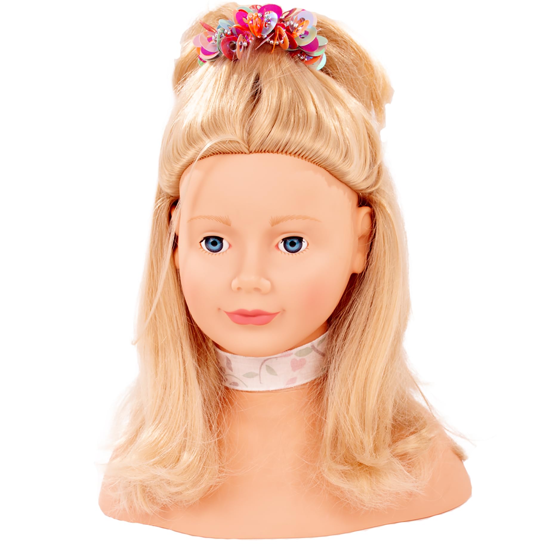 Götz 1192052 Hair Workshop Blonde Hair Styling Head with Accessories - Perfect for Makeup Practice, Hairstyling Training & Salon Display