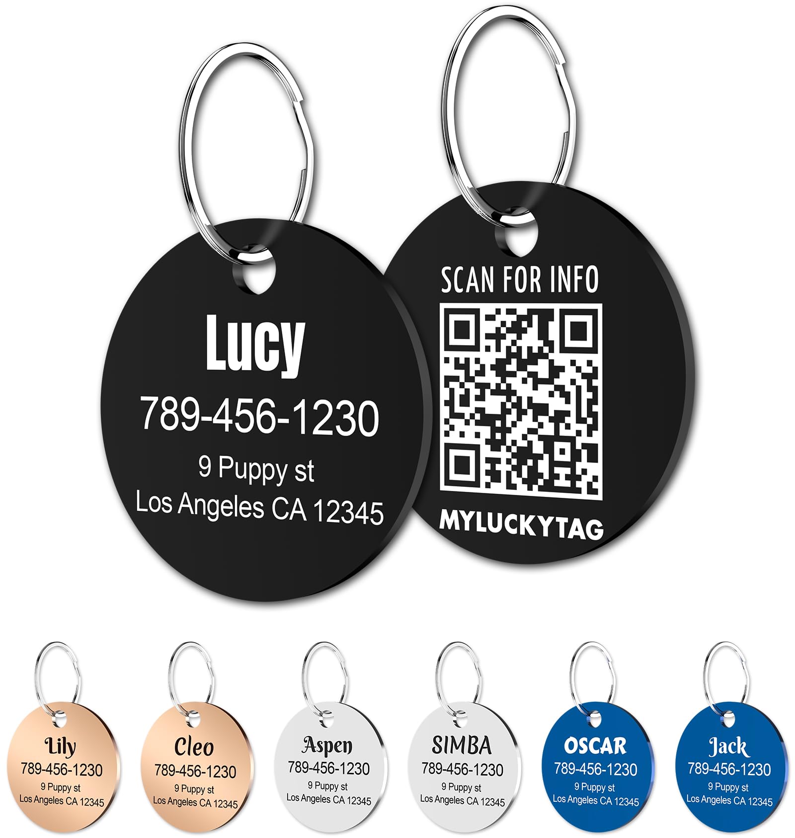 Personalized Stainless Steel QR Code Pet ID Tags for Dogs - Track & Locate Your Pet with Online Profile & Email Alerts - Perfect for Daily Walks, Travel & Emergency Safety