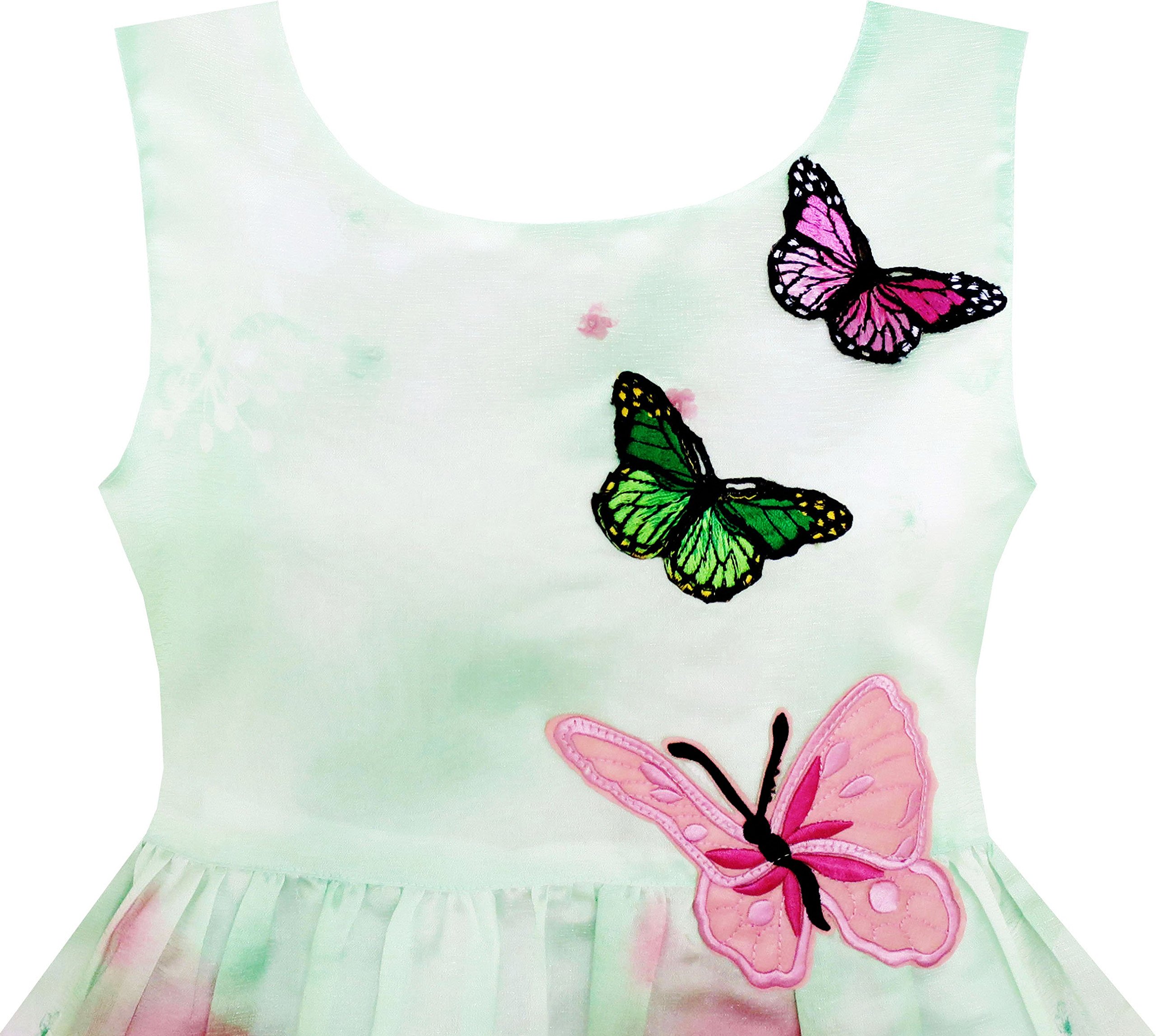 Sunny Fashion Girls Dress - Rose Flower Print Embroidery Purple Summer Dress for Kids | Perfect for Birthday Parties, School Events & Family Photos
