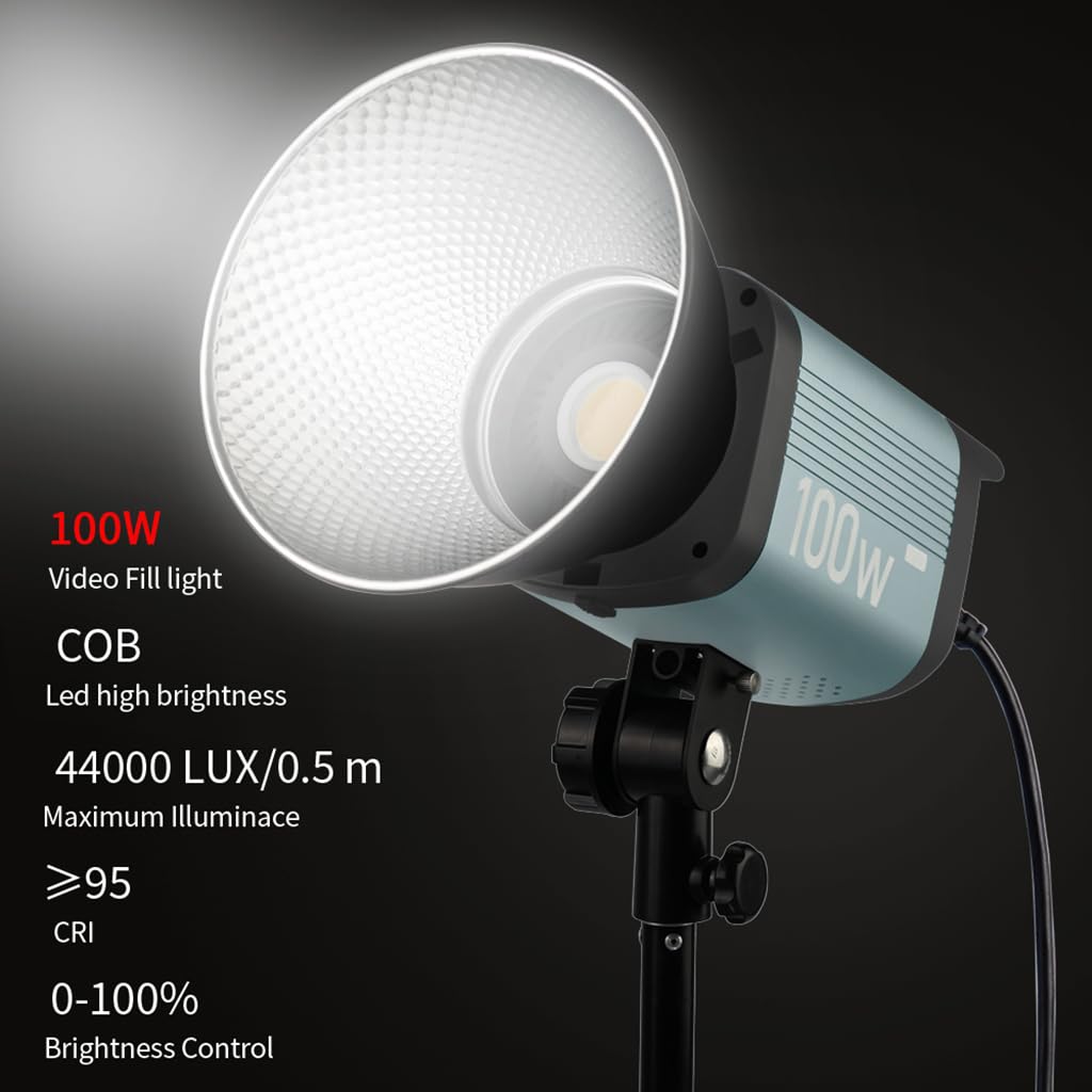 FEICHAO 100W LED Photography Light - Studio Fill Light for Film, Camera, and Video Shooting - Perfect for YouTube, TikTok, and Portrait Photography