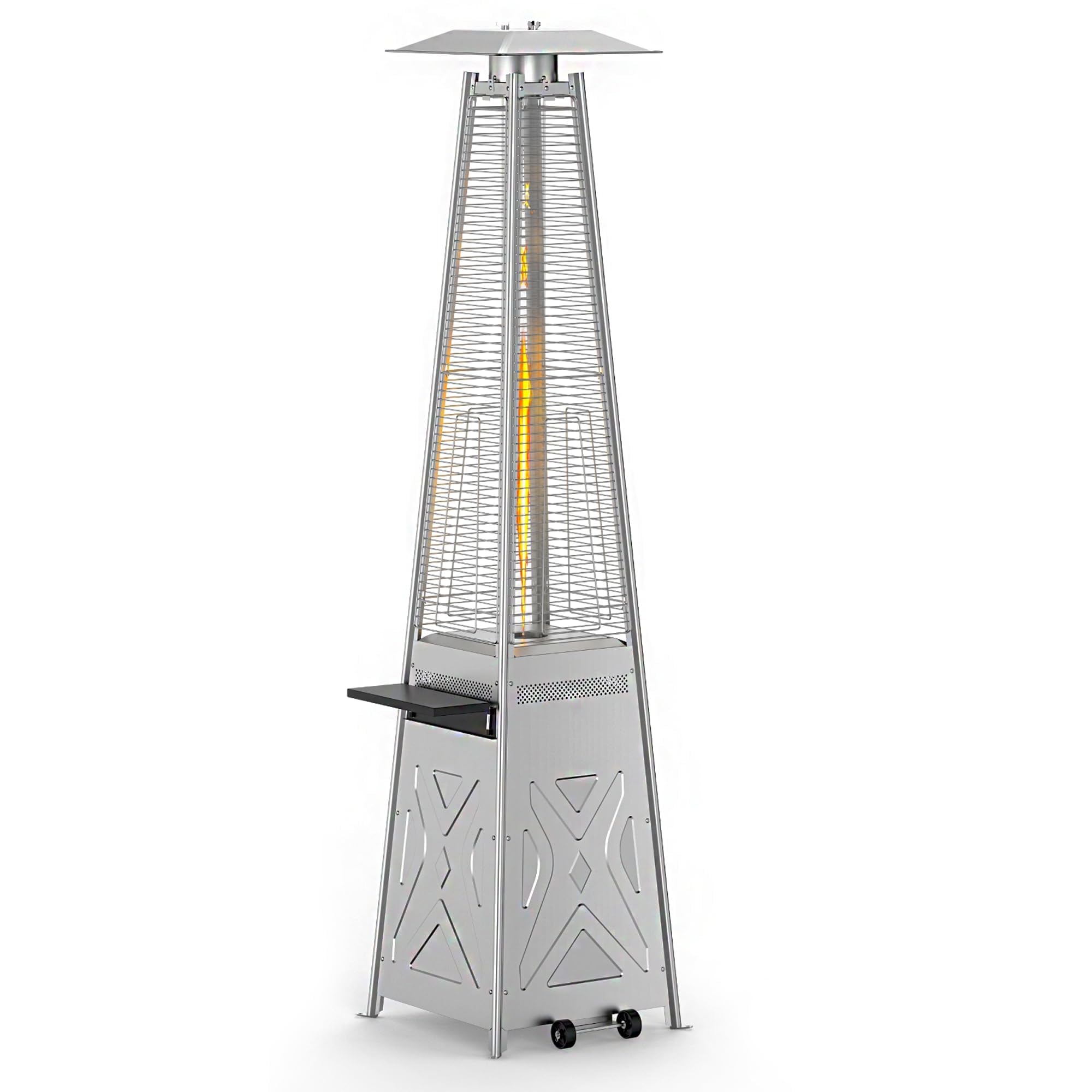 42,000 BTU Pyramid Patio Heater with Quartz Glass Tube - Propane Outdoor Heater with Wheels & Cover - Triple Protection System - Ideal for Backyard, Patio, Restaurant & Home Use - Perfect for Outdoor Dining, Garden Parties & Cold Weather Gatherings