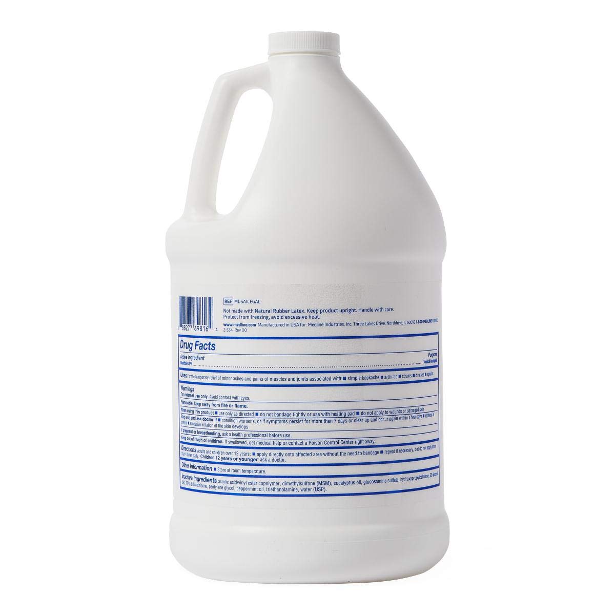 Medline ActivICE Topical Pain Reliever Gel - 1 Gallon Pump Bottle for Muscle & Joint Pain Relief | Fast-Acting Analgesic for Athletes, Arthritis & Post-Workout Recovery