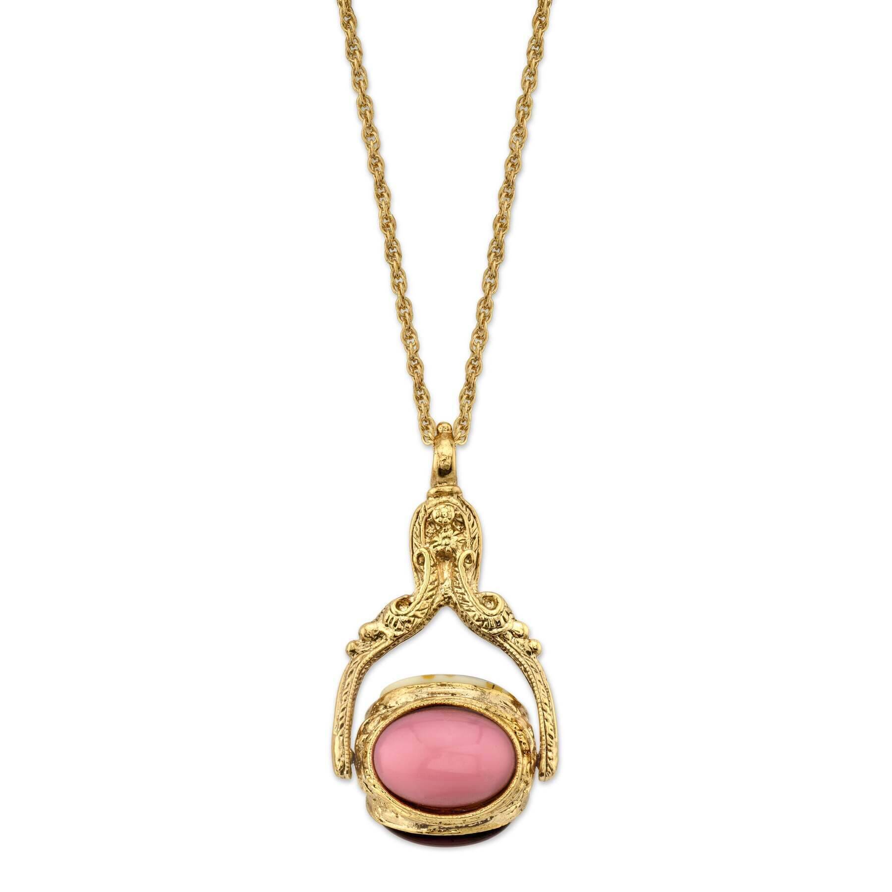 1928 Jewelry Manor House 3-Sided Spinner Pendant Necklace - 30