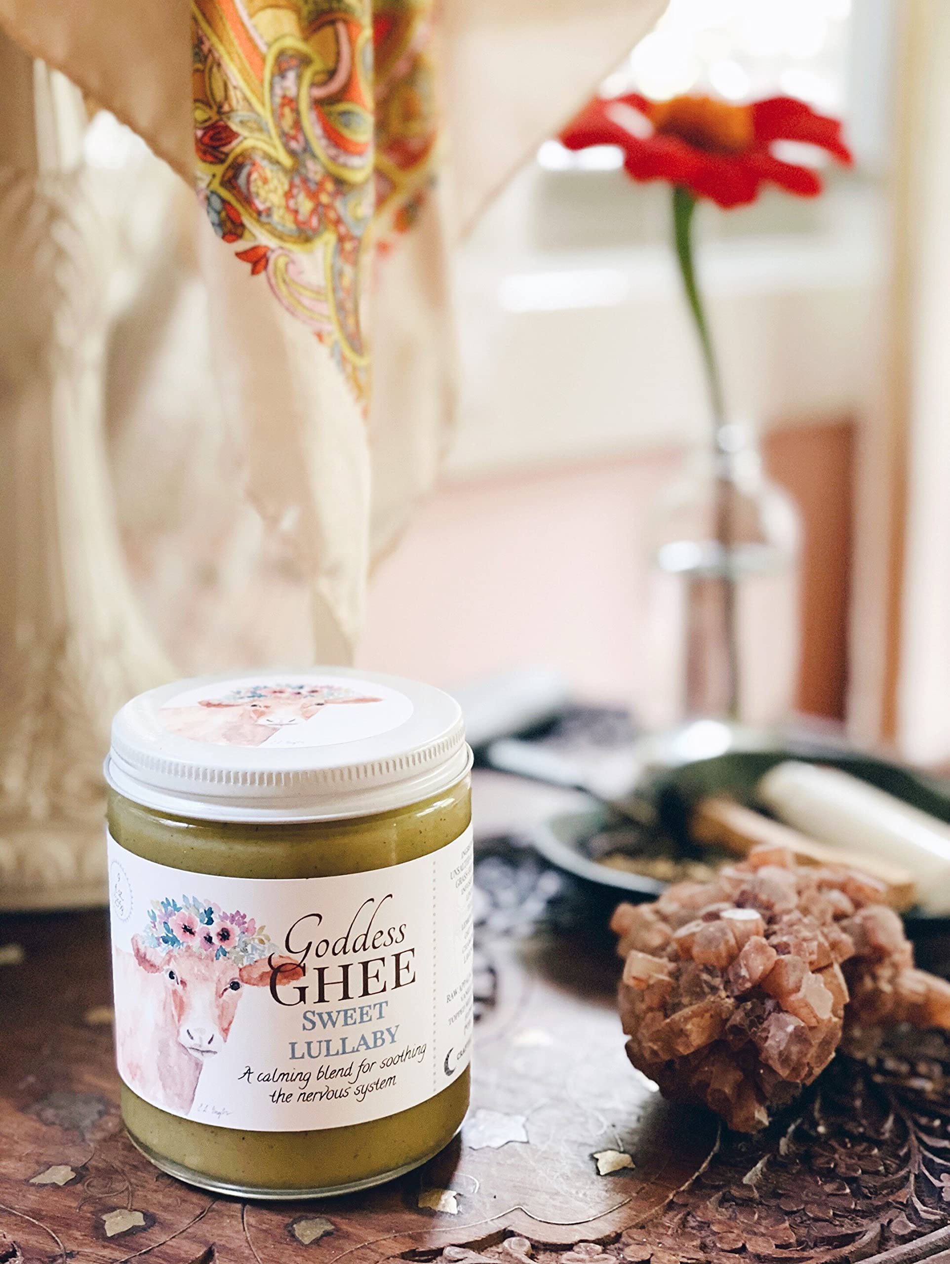 Organic Goddess Ghee Sweet Lullaby Blend - Grass-Fed Clarified Butter Oil Rich in Vitamins A, D, E, K | Perfect for Keto, Paleo Diets & Ayurvedic Cooking