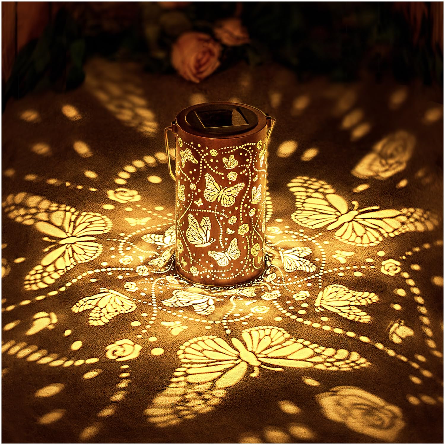 Solar Powered LED Butterfly Lanterns - Waterproof Outdoor Hanging Lights for Garden, Patio, Yard, Pathway - Decorative Metal Solar Lanterns for Landscape, Lawn & Tabletop Decor - Perfect for Evening Gatherings, Romantic Ambiance & Outdoor Parties