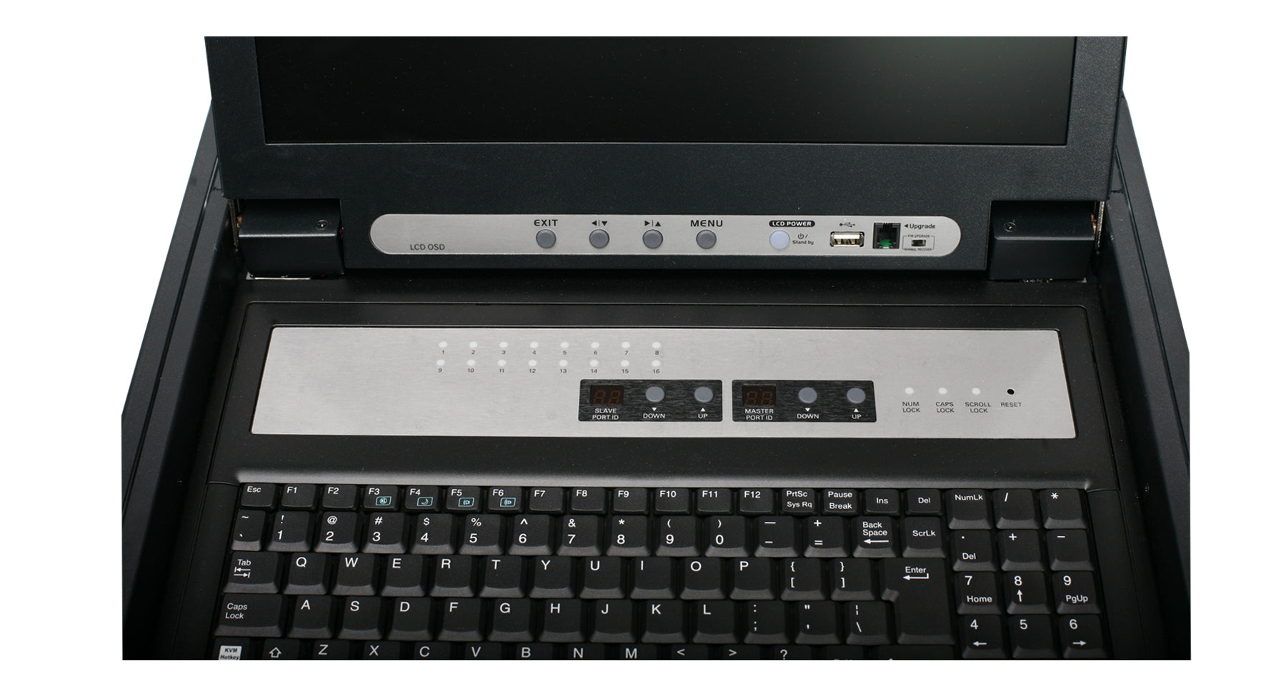 16 Port LCD KVM Switch with USB 2.0 & HDMI Cables - Multi-Computer Control for Office, Data Center & Home Workstations