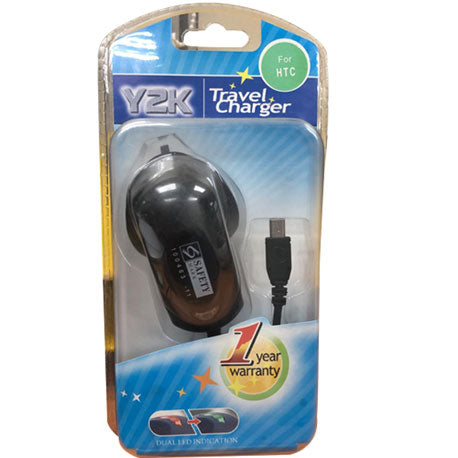 Y2K Fast Charging Travel Adapter for HTC Phones - Perfect for Travel, Office & Home Use