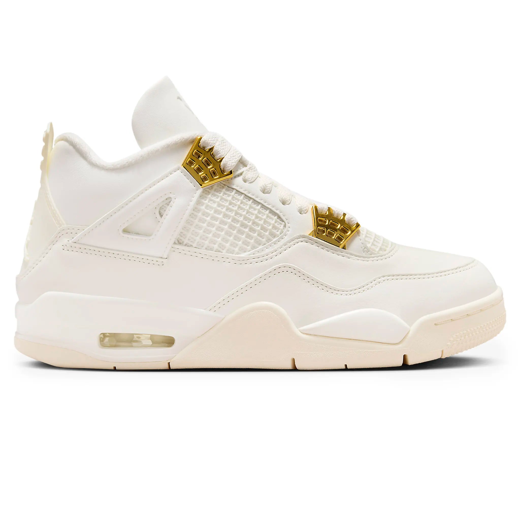 Air Jordan 4 Retro Women's Sneakers - Sail Metallic Gold Colorway | Basketball Shoes for Women | Perfect for Streetwear & Court Performance