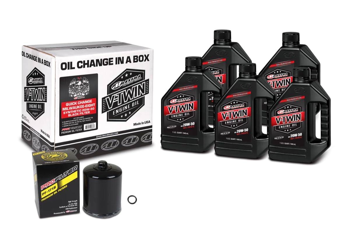 Premium V-Twin Synthetic Oil Change Kit with Chrome Filter for Harley-Davidson Milwaukee-Eight Engines - Perfect for Motorcycle Maintenance & Long Rides