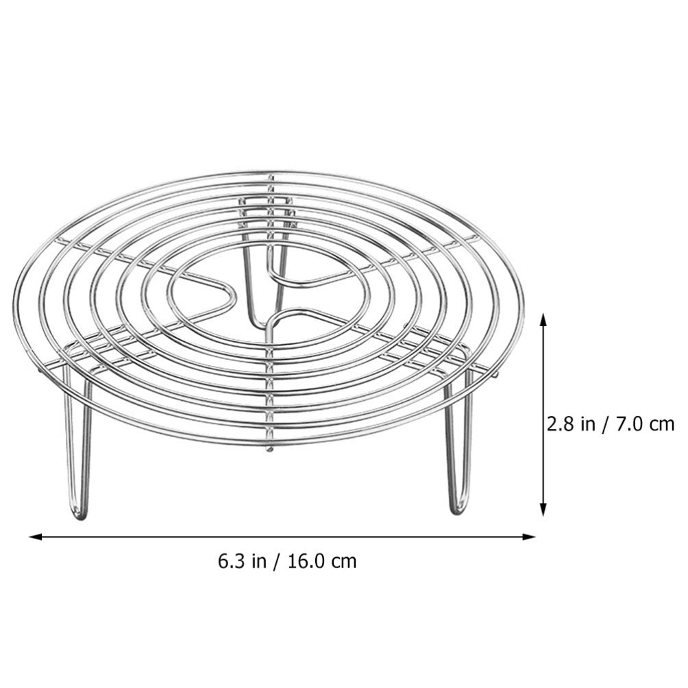 Stainless Steel Steam Rack for Pots - 6.3x2.8 Inch Round Cooking Rack for Steaming, Grilling, Baking & Canning | Durable Cooling Rack for Kitchen, Perfect for Home Cooking & Food Prep