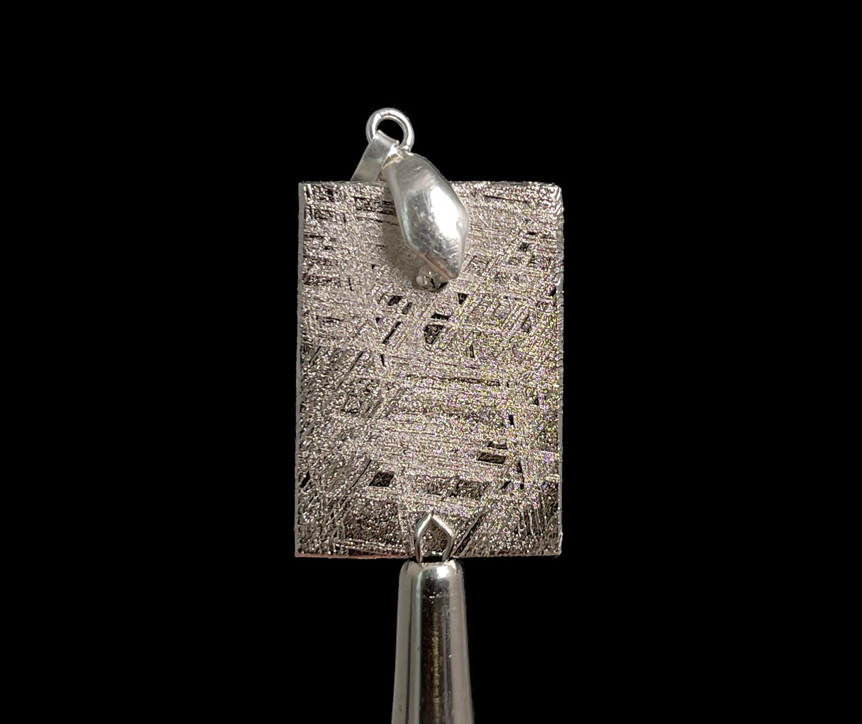 Handmade Rhodium Plated METEORITE Pendant - Authentic Muonionalusta Meteor Jewelry, Unique Astronomy Gift for Men & Women | Perfect for Space Enthusiasts, Anniversary Gifts & Special Occasions