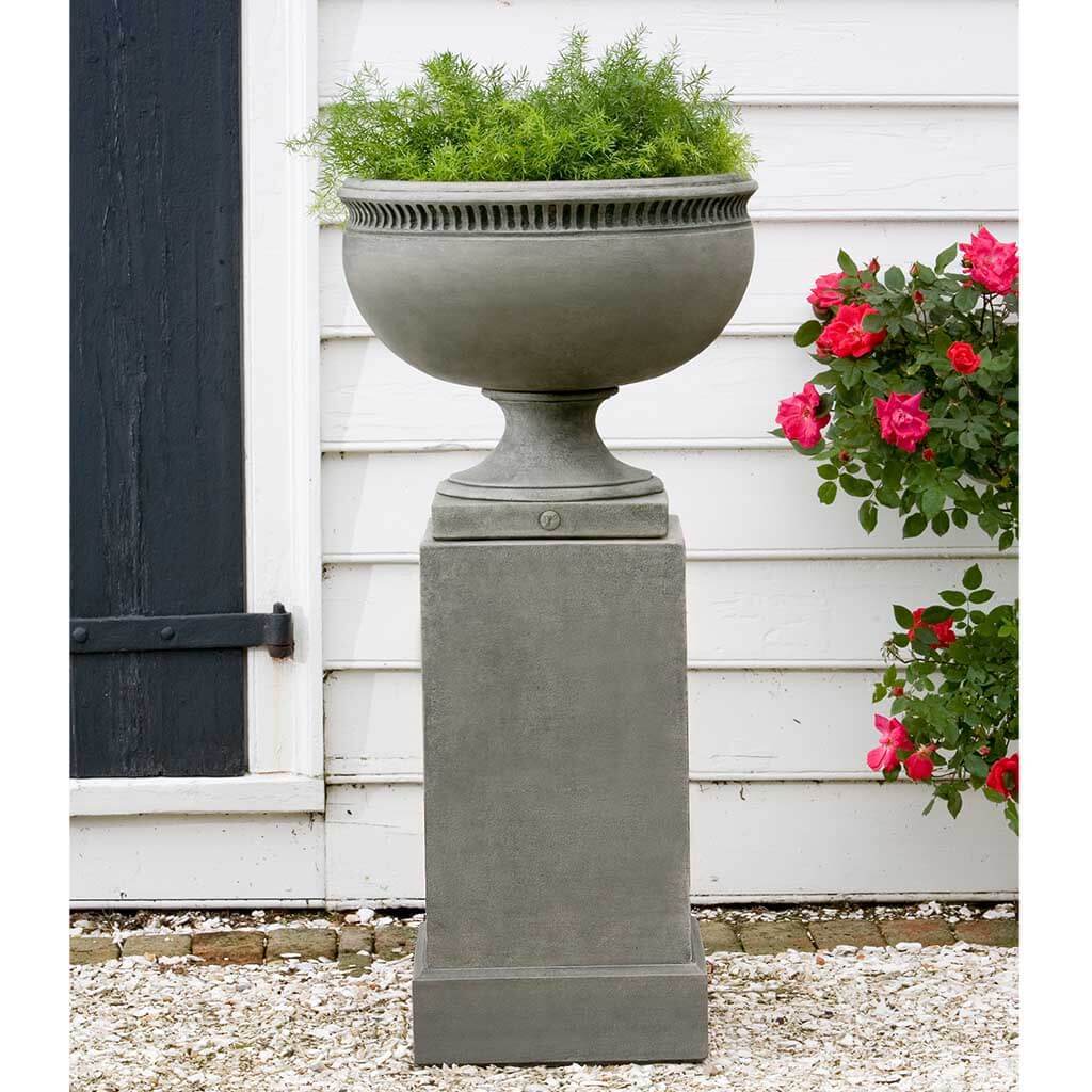 Campania International Williamsburg Tayloe House Urn with Classic Tall Pedestal - Elegant Outdoor Garden Decor for Patio, Lawn & Landscape Design