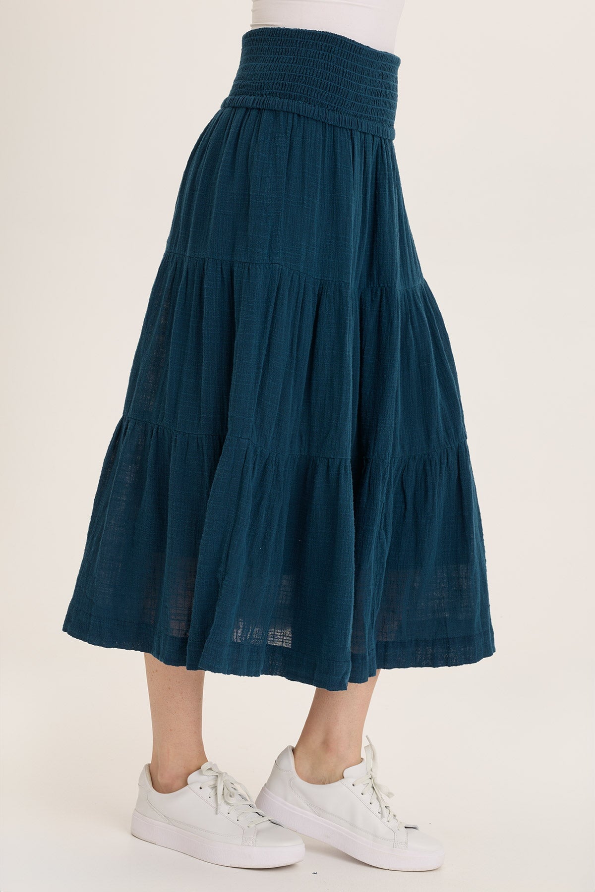 Paigene Women's Flowy Gauze Tiered Midi Skirt - Boho Summer Beach Dress for Casual Outings and Vacations