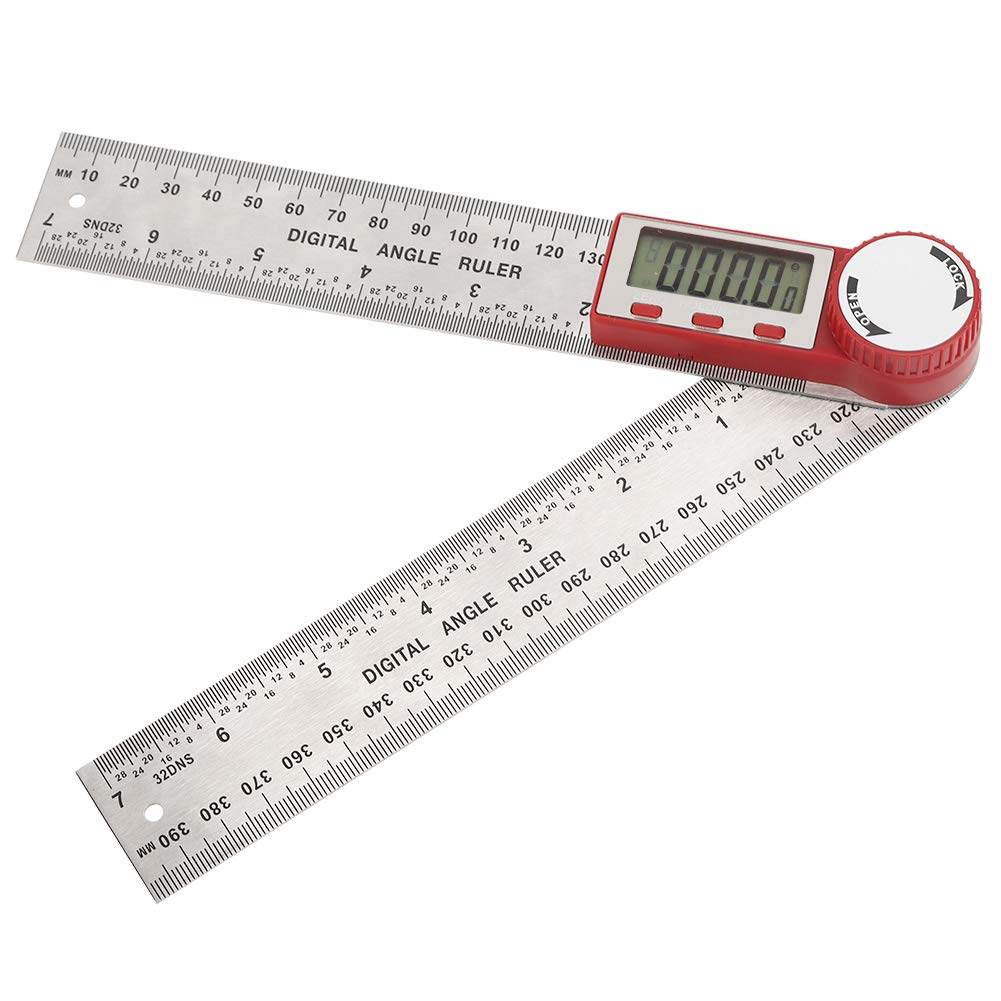 SOONHUA Stainless Steel Digital Angle Finder - 360 Degree Protractor Ruler with LCD Display (0-200mm) | Precision Measuring Tool for Woodworking, Metalworking & DIY Projects