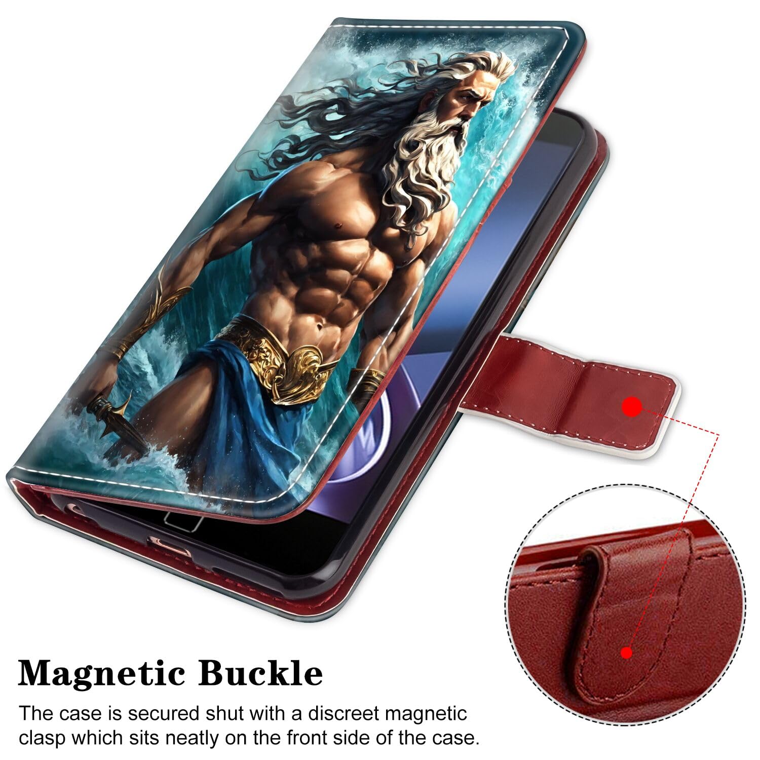 Samsung Galaxy XCover 4 Wallet Case - PU Leather with Card Holder & Wrist Strap for Outdoor Use