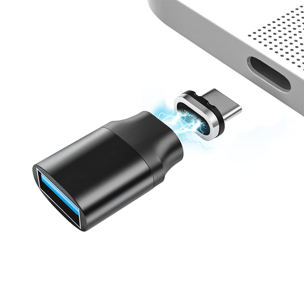 AUCON USB C to USB 3.0 Adapter - Magnetic Connector for MacBook Pro, USB Hub, Keyboard & Flash Drive - 5Gbps High-Speed Data Transfer - Perfect for Office, Travel & Home Use