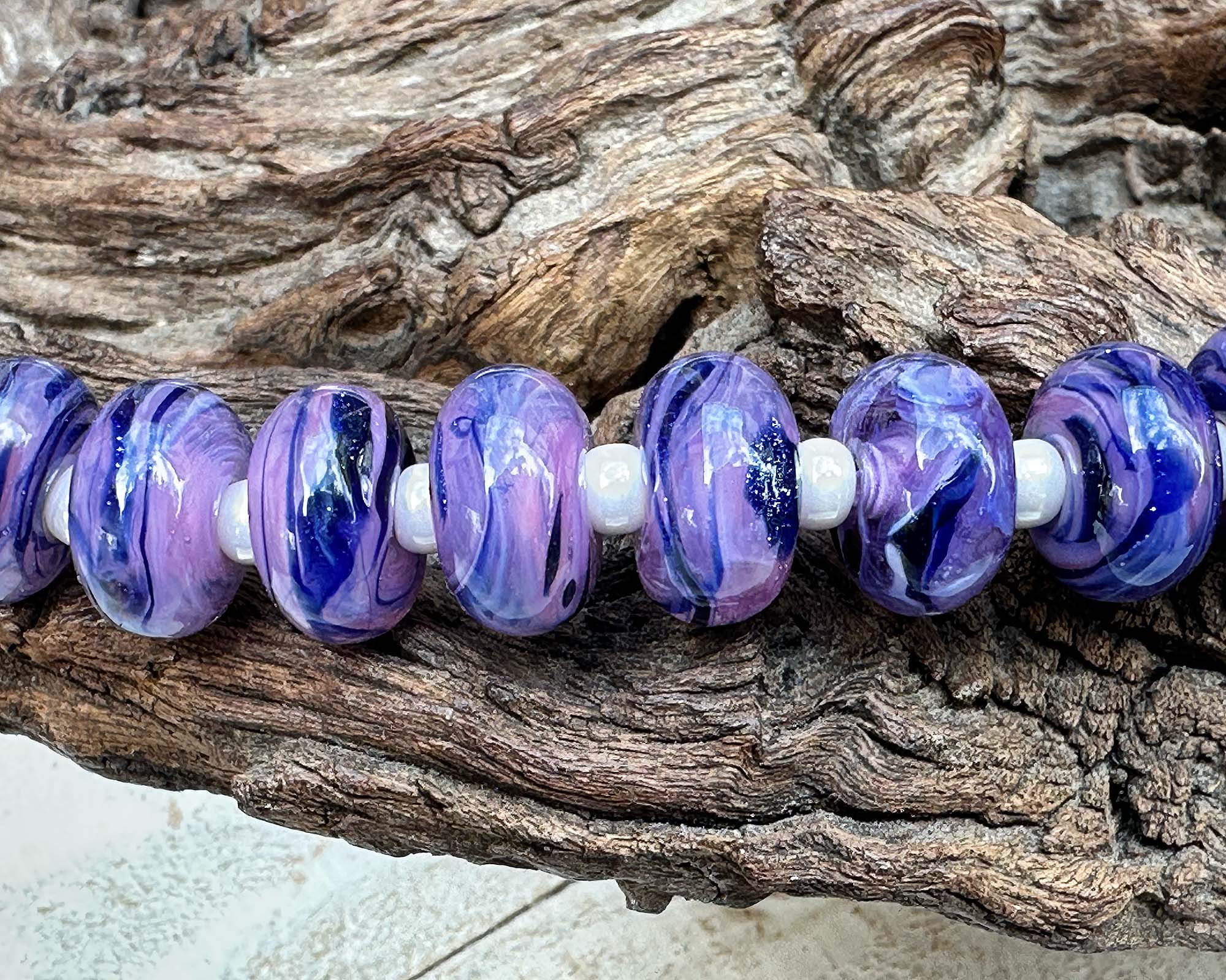 Handmade MTO Pink Blue Goldstone Lampwork Glass Beads for Jewelry Making, DIY Crafts, Bracelets & Necklaces - Perfect for Gifts & Home Decor