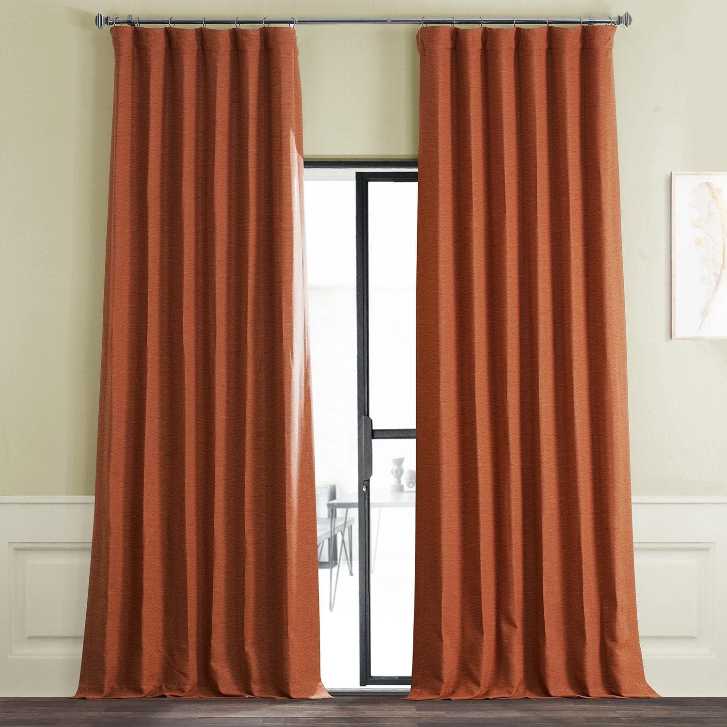 Blackout Curtains for Bedroom - Persimmon Textured Bellino Room Darkening Drapes | Noise Reducing & Thermal Insulated Window Treatments for Living Room, Nursery & Home Theater