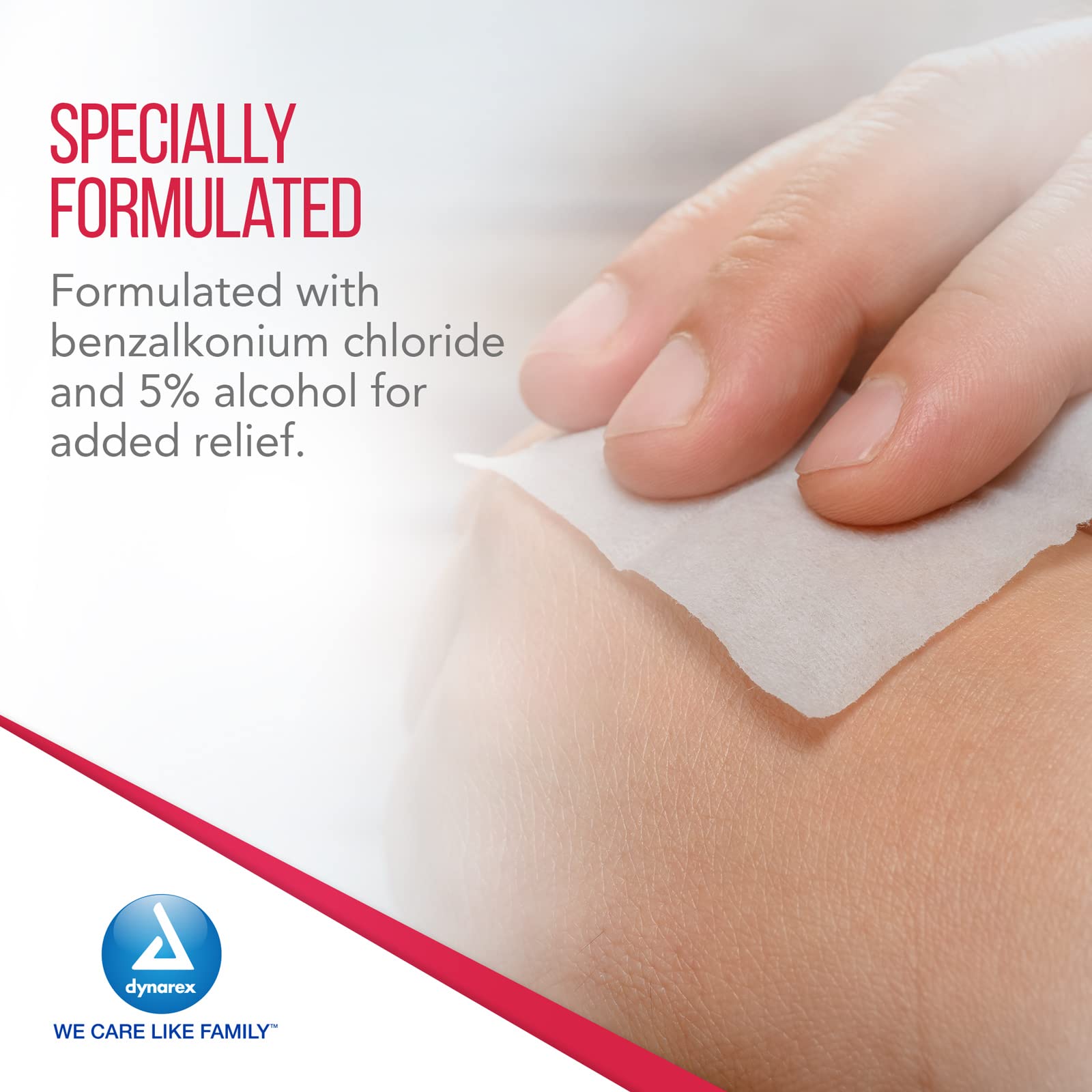 Dynarex 1302 Obstetrical Towelette - 5% Alcohol Benzalkonium Chloride Wipes | Pre-Moistened, Scented & Individually Wrapped Sanitizing Wipes (5