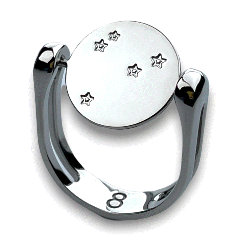 Moon & Stars Symbol Fidget Ring for Anxiety Relief - Adjustable Spinner Ring for Stress & Focus - Perfect for ADHD, Meditation & Office Use