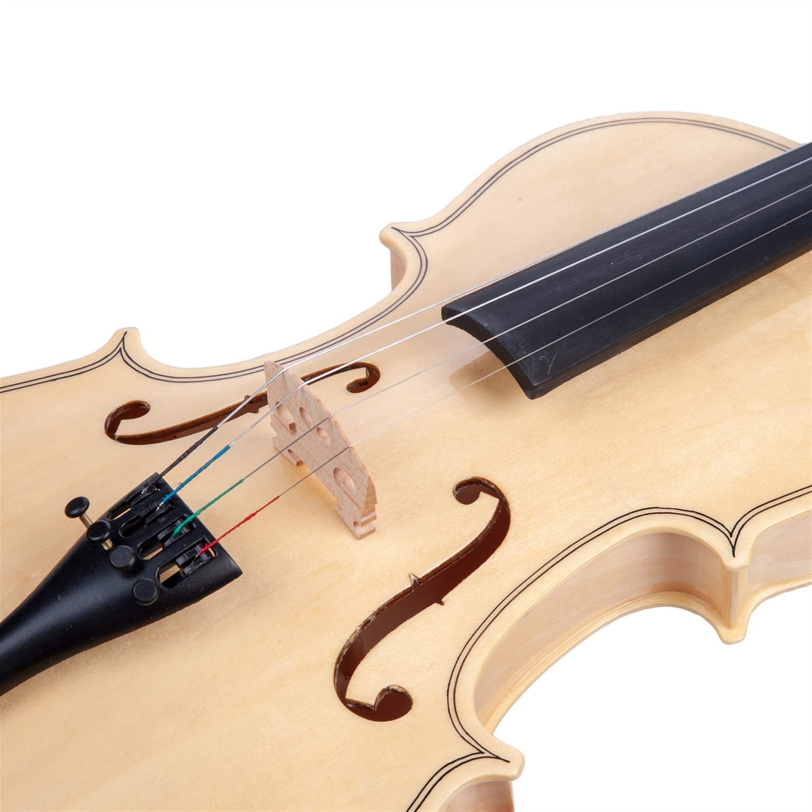Beginner Violin Set - Maple Wood Top with Basswood Back & Sides, Includes Brazilwood Bow & Gig Bag - Perfect for Students, Practice & Music Lessons