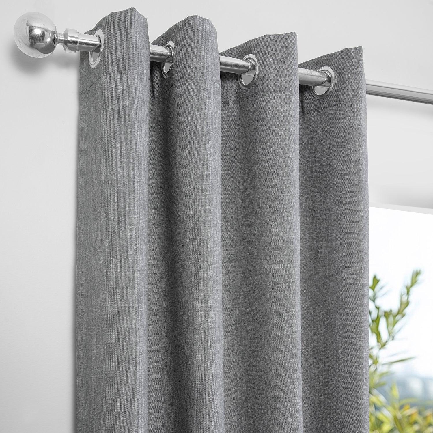 Villanova Silver Mist Grommet Outdoor Curtains - Waterproof Sun Shade Patio Drapes for Porch, Deck & Backyard Privacy
