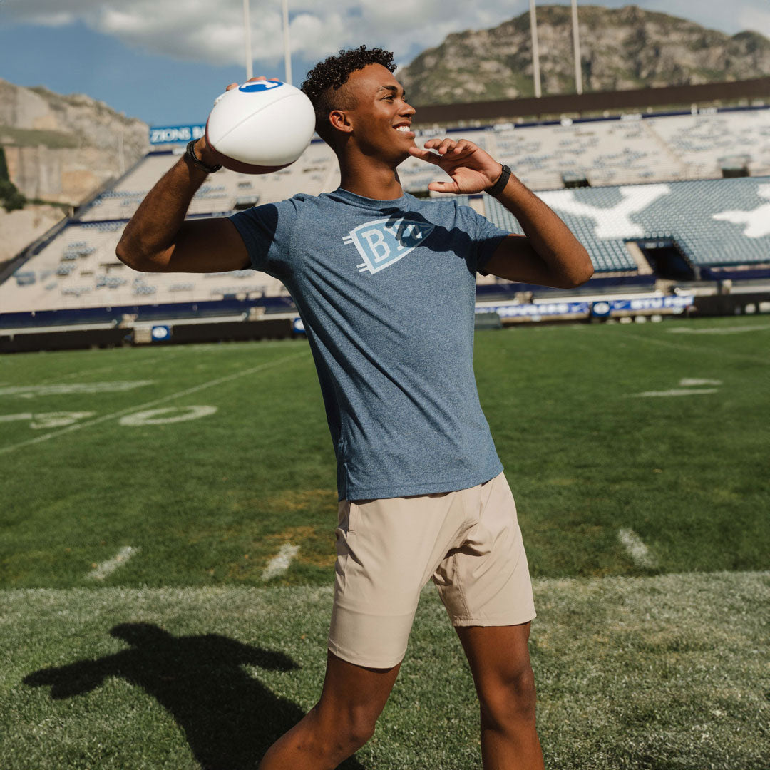 BYU Men's Classic Cotton T-Shirt - Navy Blue, Comfortable & Breathable for Casual Wear, School Spirit, and Everyday Outfits