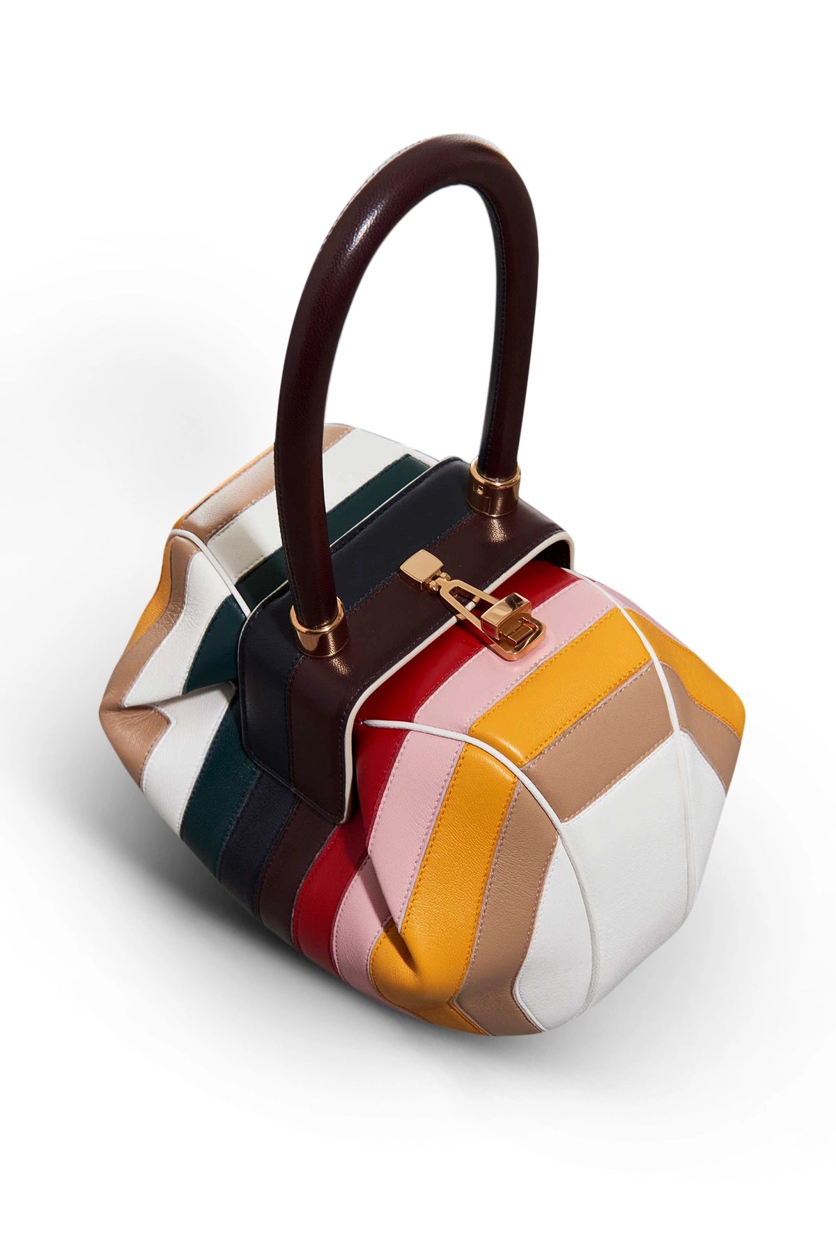Nina Striped Nappa Leather Crossbody Bag for Women - Stylish & Durable Handbag for Work, Travel & Everyday Use